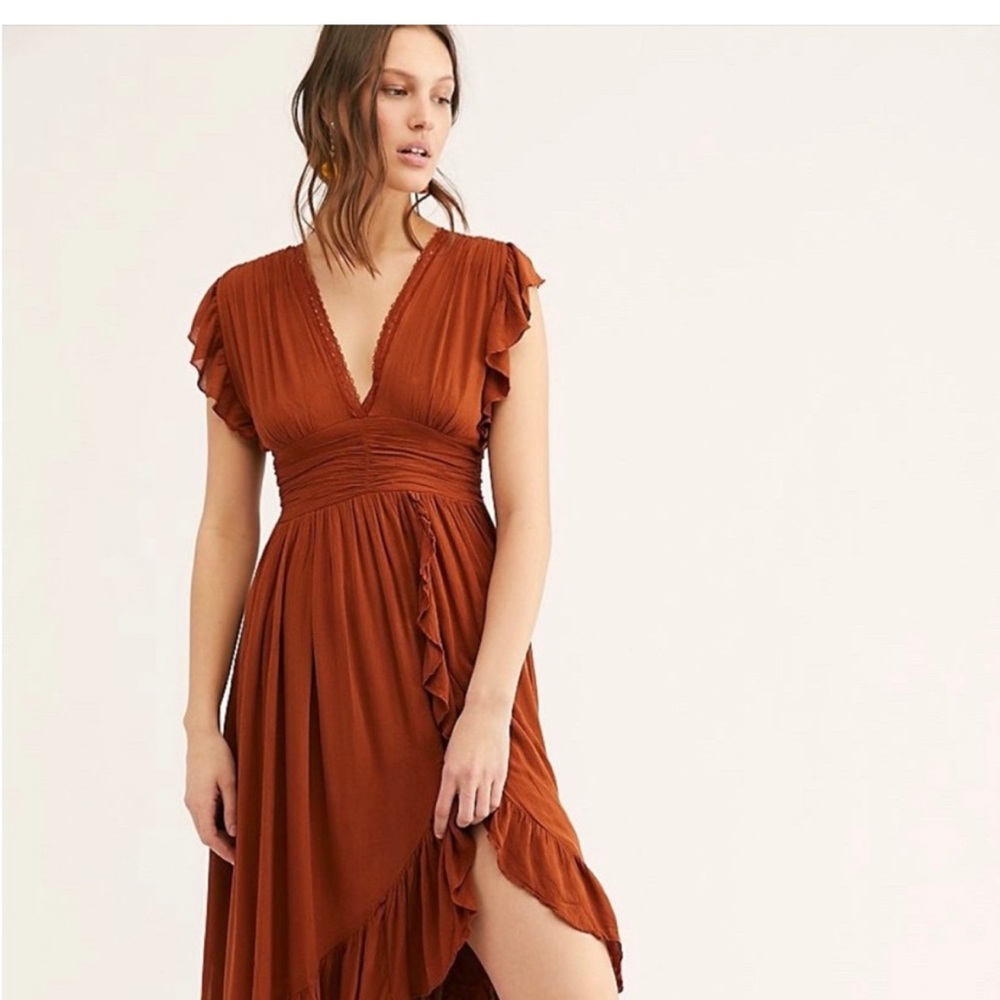 Free People Ada Flutter Sleeve Open Back Dress - image 3